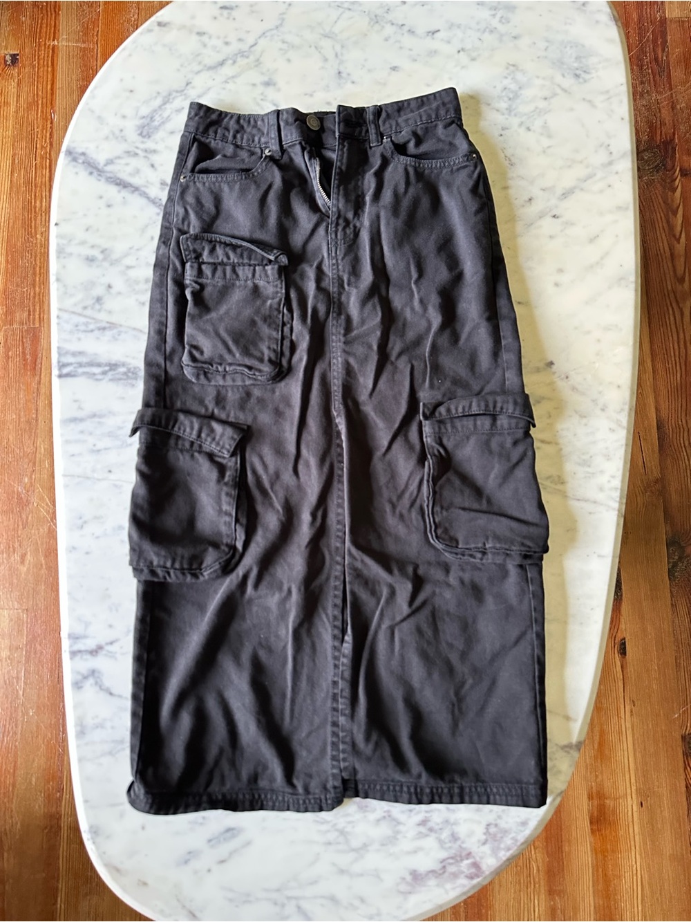 Aeropostale Black Denim Cargo Skirt